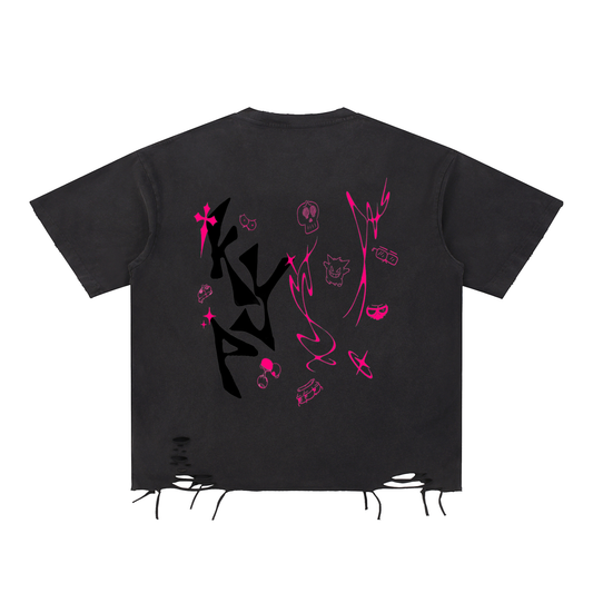 Snow Washed Raw-Hem T-Shirt