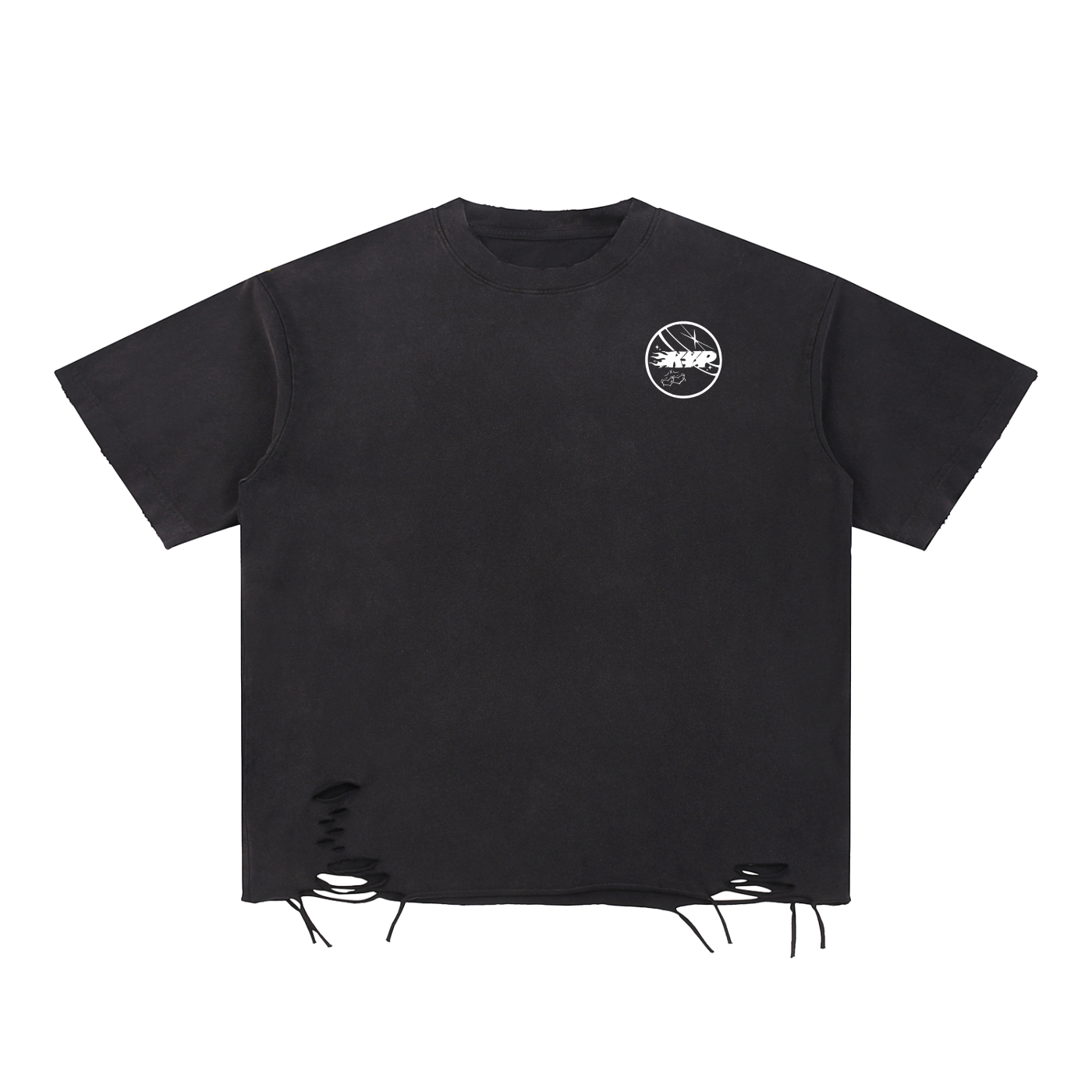 Snow Washed Raw-Hem T-Shirt