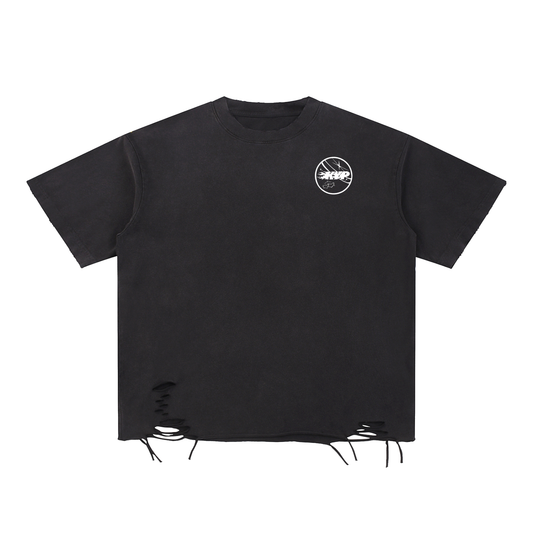 Snow Washed Raw-Hem T-Shirt