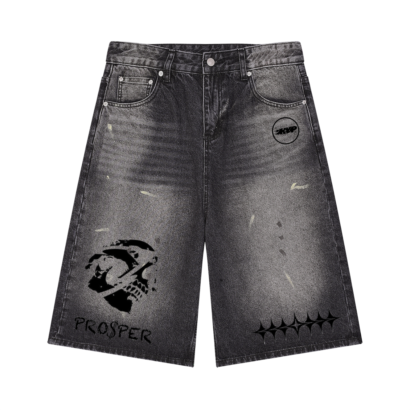 KYPs graphic Denim Shorts