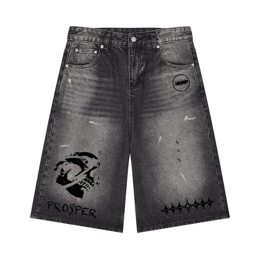KYPs graphic Denim Shorts